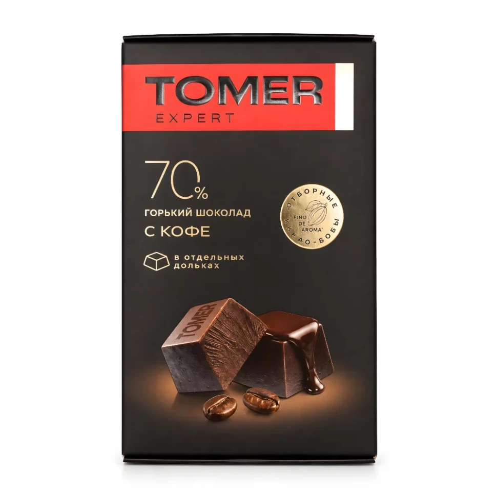  Фабрика Томер  Горький (70%) шоколад с КОФЕ, 90г  в Моршанске